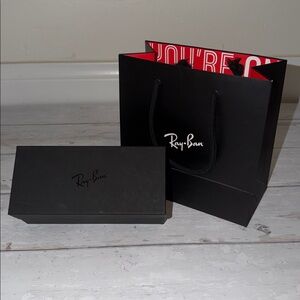 Ray-Ban Black and Red Branded Gift Bag with Empty Black Sunglasses gift Box